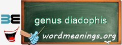 WordMeaning blackboard for genus diadophis